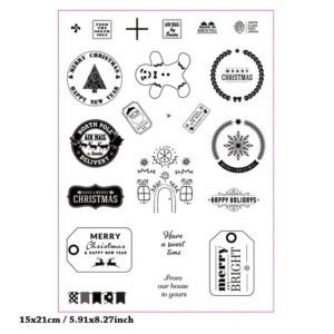Christmas Element Icons Clear Stamp Set - detail view | clear stamp
