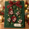 Christmas Five Baubles Card Realistic 01