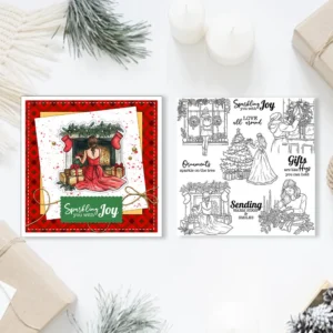 Sumflying Christmas Girl Gift Shopping Clear Stamps Christmas Girl Clear Stamps 1 04