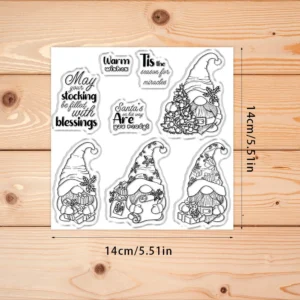Sumflying Christmas Gnomes Gift Tree Clear Stamps Christmas Gnomes Clear Stamps 02