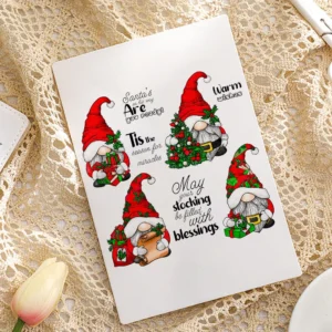 Sumflying Christmas Gnomes Gift Tree Clear Stamps Christmas Gnomes Clear Stamps 04