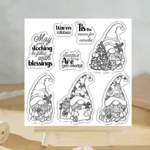 Sumflying Christmas Gnomes Gift Tree Clear Stamps Christmas Gnomes Clear Stamps 06