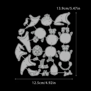 Sumflying Christmas Gnome Set Metal Cutting Dies Christmas Gnomes Metal Cutting Dies 02