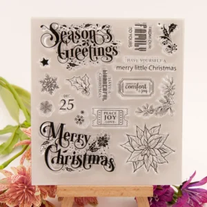 Christmas Leaves Stamp Set - main product photo | clear stamp