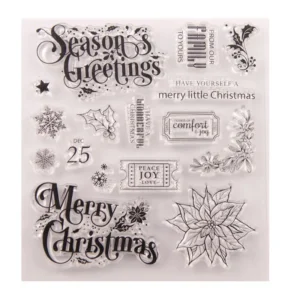 Christmas Leaves Stamp Set - packaging photo | clear stamp