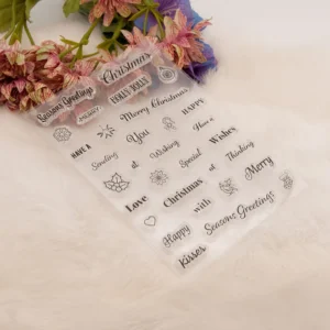 Christmas Letters Stamp Set - size chart | clear stamp