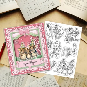 Sumflying Christmas Mouse Cheese Candle Clear Stamps Christmas Mouse Clear Stamps 03