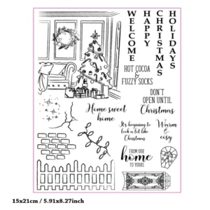 Christmas Ornament Decoration Clear Stamp Set - detail view | clear stamp