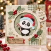 Christmas Panda Candycane Card Realistic 02