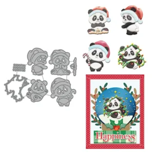 Christmas Panda Metal Cutting Dies 00