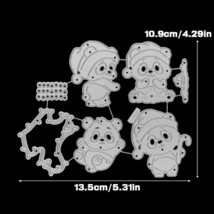 Sumflying Christmas Panda Metal Cutting Dies Christmas Panda Metal Cutting Dies 02