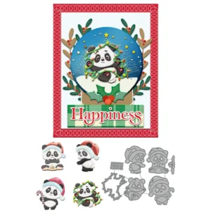 Sumflying Christmas Panda Metal Cutting Dies Christmas Panda Metal Cutting Dies 03