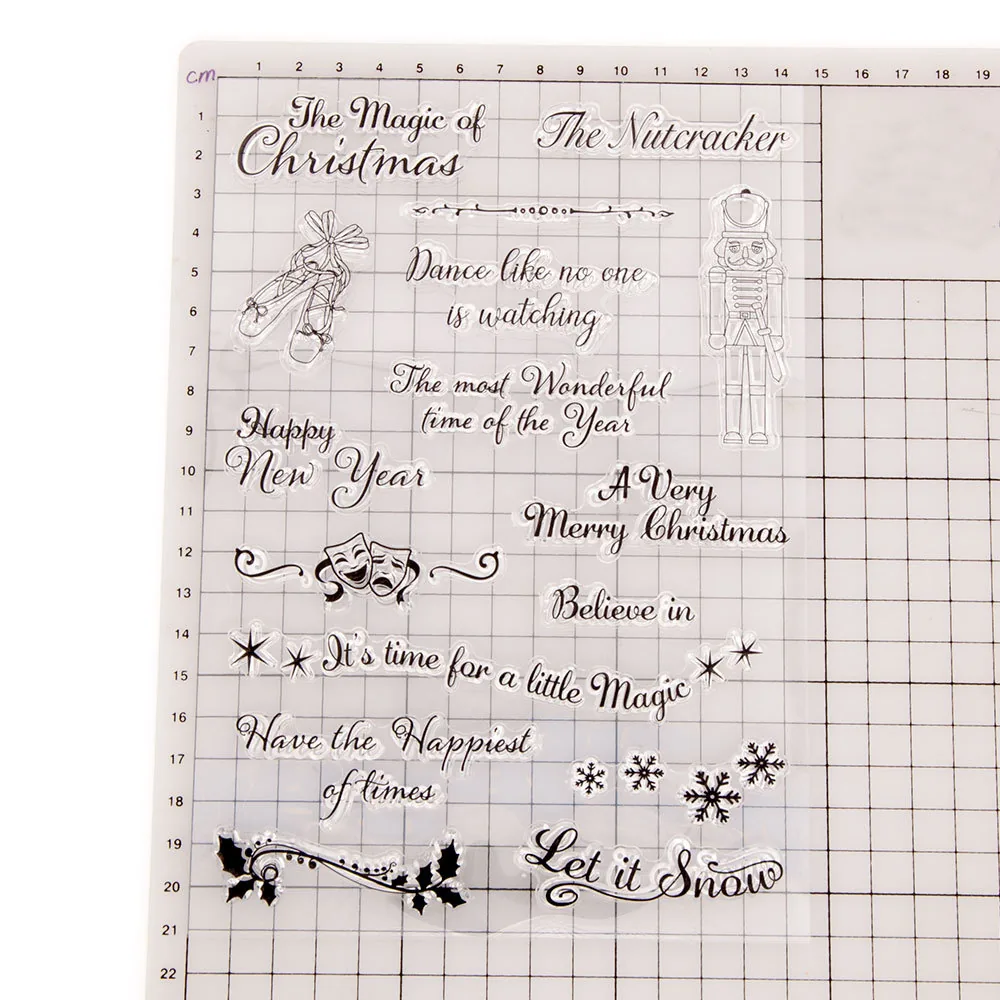 christmas-phrase-stamp-set-2 Christmas Phrase Stamp Set - detail view | clear stamp