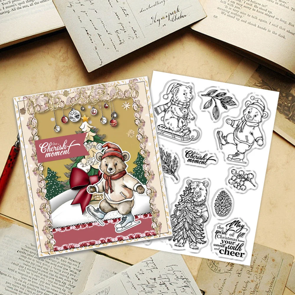 Christmas Polar Bear Clear Stamps 01 Christmas Polar Bear Clear Stamps 01