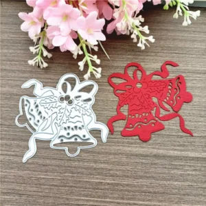 Sumflying Christmas Ribbon Bells metal cutting die - detail view