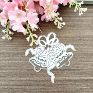 Sumflying Christmas Ribbon Bells metal cutting die - usage example