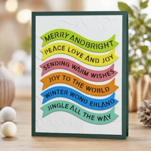Christmas Ribbons Card Realistic 01