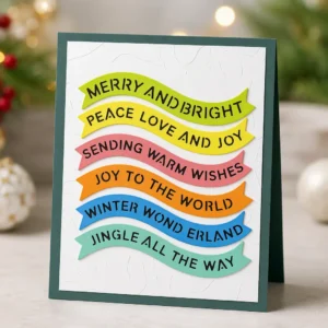 Christmas Ribbons Card Realistic 02