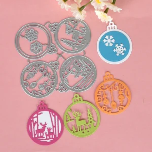 Christmas Round Tags Metal Cutting Dies Side View - 240-DC-2967
