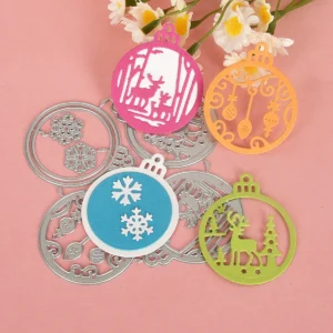 Christmas Round Tags Metal Cutting Dies Back View - 240-DC-2967