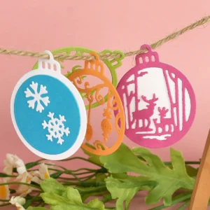 Christmas Round Tags Metal Cutting Dies Usage View - 240-DC-2967