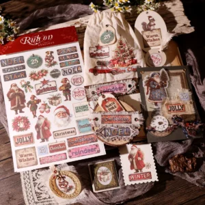 Christmas Sign & Label Rub On Transfer Stickers - 3 Sheets Pack