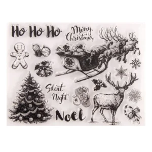 Christmas Sleigh Stamp Set - packaging photo | clear stamp