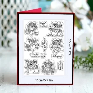 Sumflying Christmas Snowman Tree Gifts Clear Stamps Christmas Snowman Clear Stamps 02