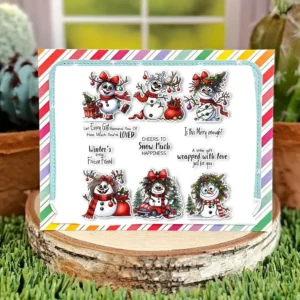 Sumflying Christmas Snowman Tree Gifts Clear Stamps Christmas Snowman Clear Stamps 03
