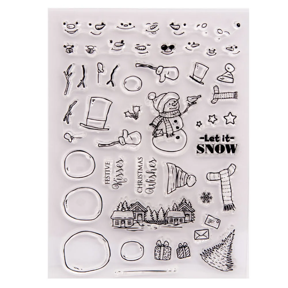 christmas-snowman-stamp-set-5 Christmas Snowman Stamp Set - packaging photo | clear stamp