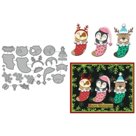 Sumflying Christmas Stockings Animals Metal Cutting Dies