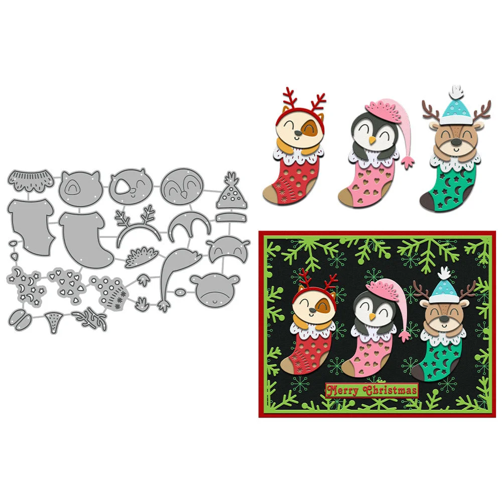Christmas Stockings Animals Metal Cutting Dies 00 Christmas Stockings Animals Metal Cutting Dies 00