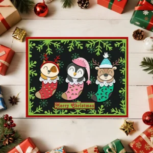 Christmas Stockings Animals Metal Cutting Dies 01
