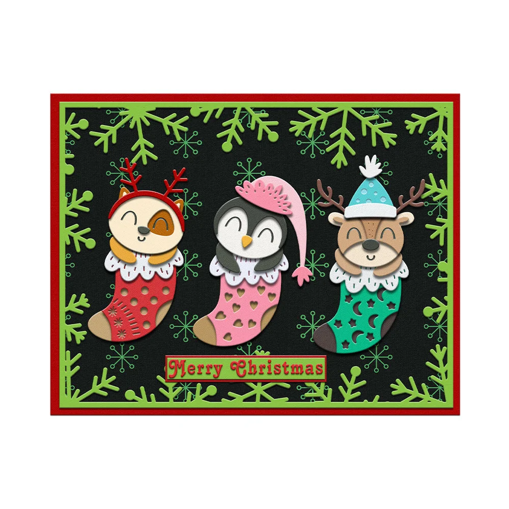 Christmas Stockings Animals Metal Cutting Dies 05 Christmas Stockings Animals Metal Cutting Dies 05