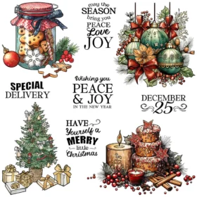 Sumflying Christmas Theme Snowman Tree Holly Clear Stamps