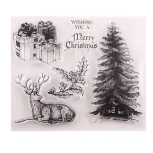 Christmas Tree Gift Stamp Set - packaging photo | clear stamp