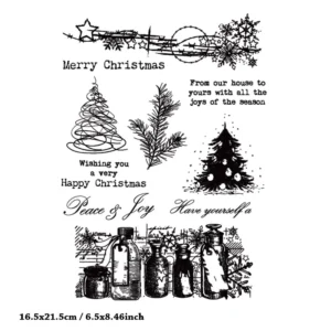 Christmas Tree Peace Joy Stamp Set - main product photo | clear stamp