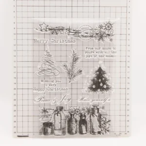 Christmas Tree Peace Joy Stamp Set - lifestyle photo | clear stamp