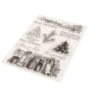 Christmas Tree Peace Joy Stamp Set - packaging photo | clear stamp