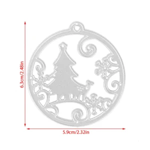 Christmas Tree Round Tag Metal Cutting Dies Detail View - 240-DC-2287
