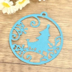 Christmas Tree Round Tag Metal Cutting Dies Package View - 240-DC-2287