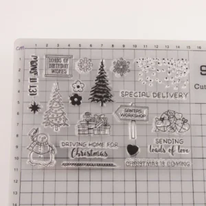 Christmas Tree Stamp Set - detail view | clear stamp