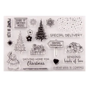 Christmas Tree Stamp Set - packaging photo | clear stamp