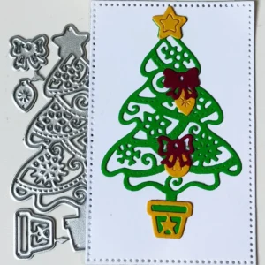 Christmas Tree with Decorations Metal Cutting Dies Main View - 240-DC-2474