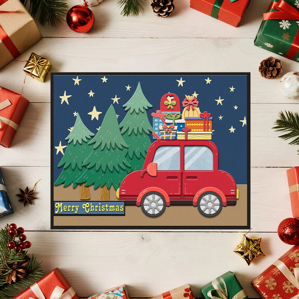 Christmas Trees And Cars Metal Cutting Dies 01 Christmas Trees And Cars Metal Cutting Dies 01