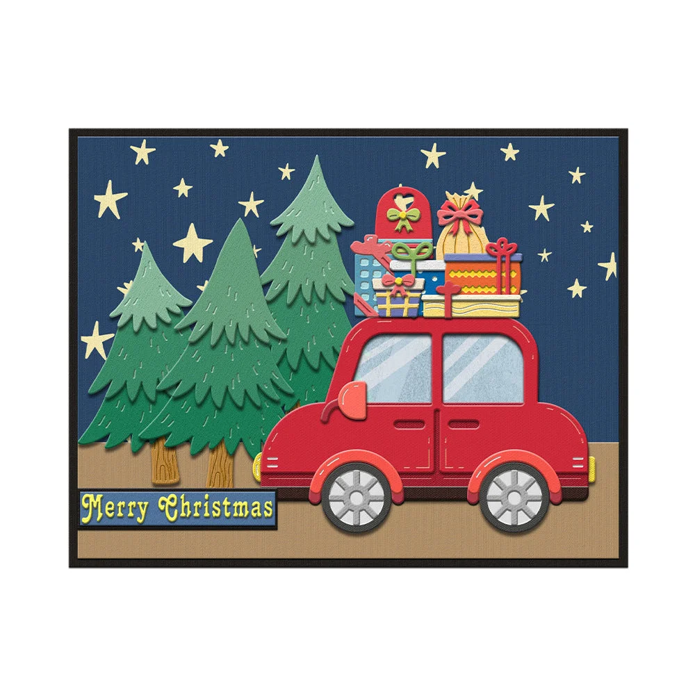 Christmas Trees And Cars Metal Cutting Dies 05 Christmas Trees And Cars Metal Cutting Dies 05