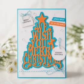 Merry Christmas Tree with Words Metal Cutting Dies