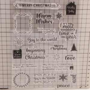 Christmas Words Clear Stamp Set - size chart | clear stamp