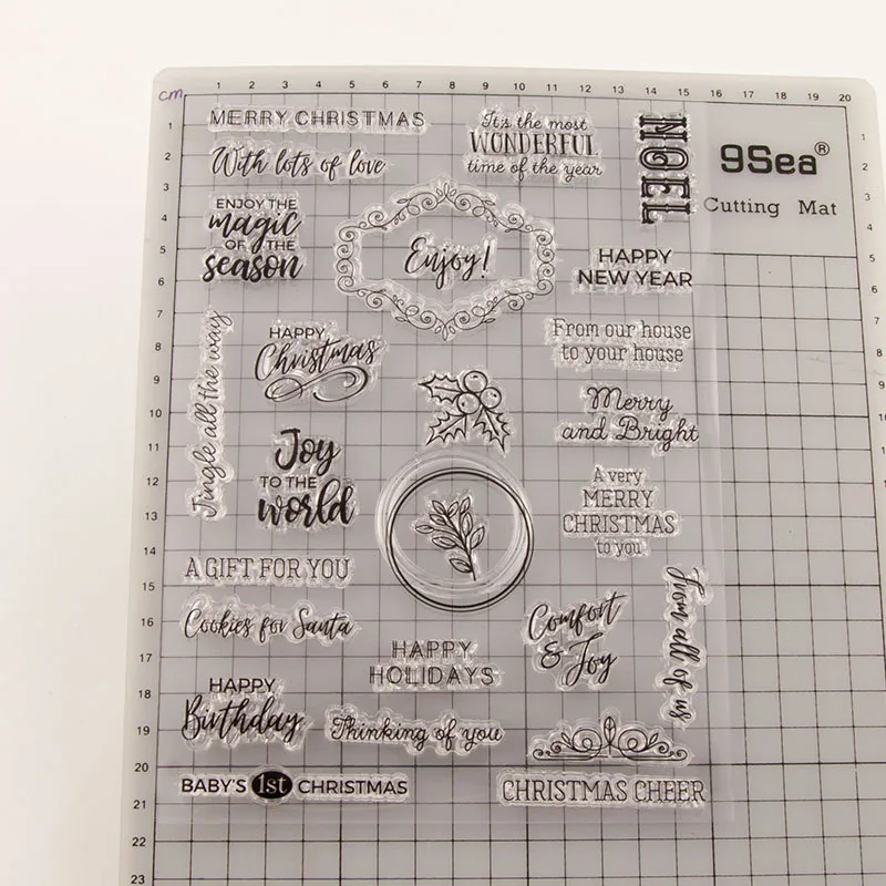 christmas-words-stamp-set-2 Christmas Words Stamp Set - detail view | clear stamp