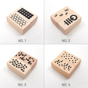 Cute Simple Forest Series Wooden Rubber Stamp Set